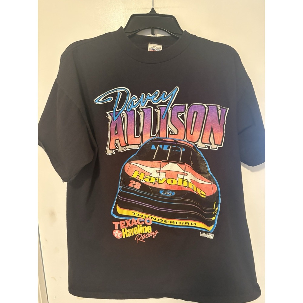 Vintage 1992 Davey Allison Nascar Chase Authentic Black X-Large T-Shirt
